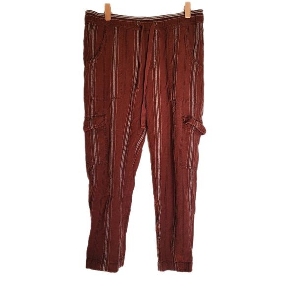 Anthropologie X Sanctuary Pants Womens XS Red Stripe Linen - Picture 3 of 9